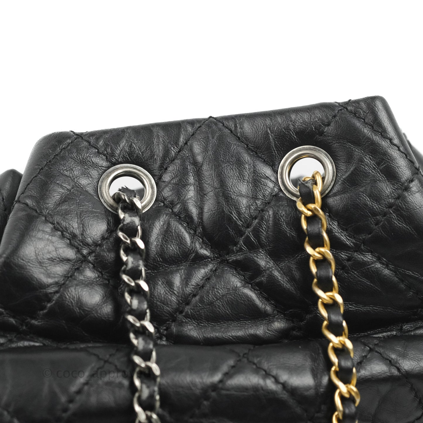 Chanel Medium Gabrielle Backpack Black Aged Calfskin