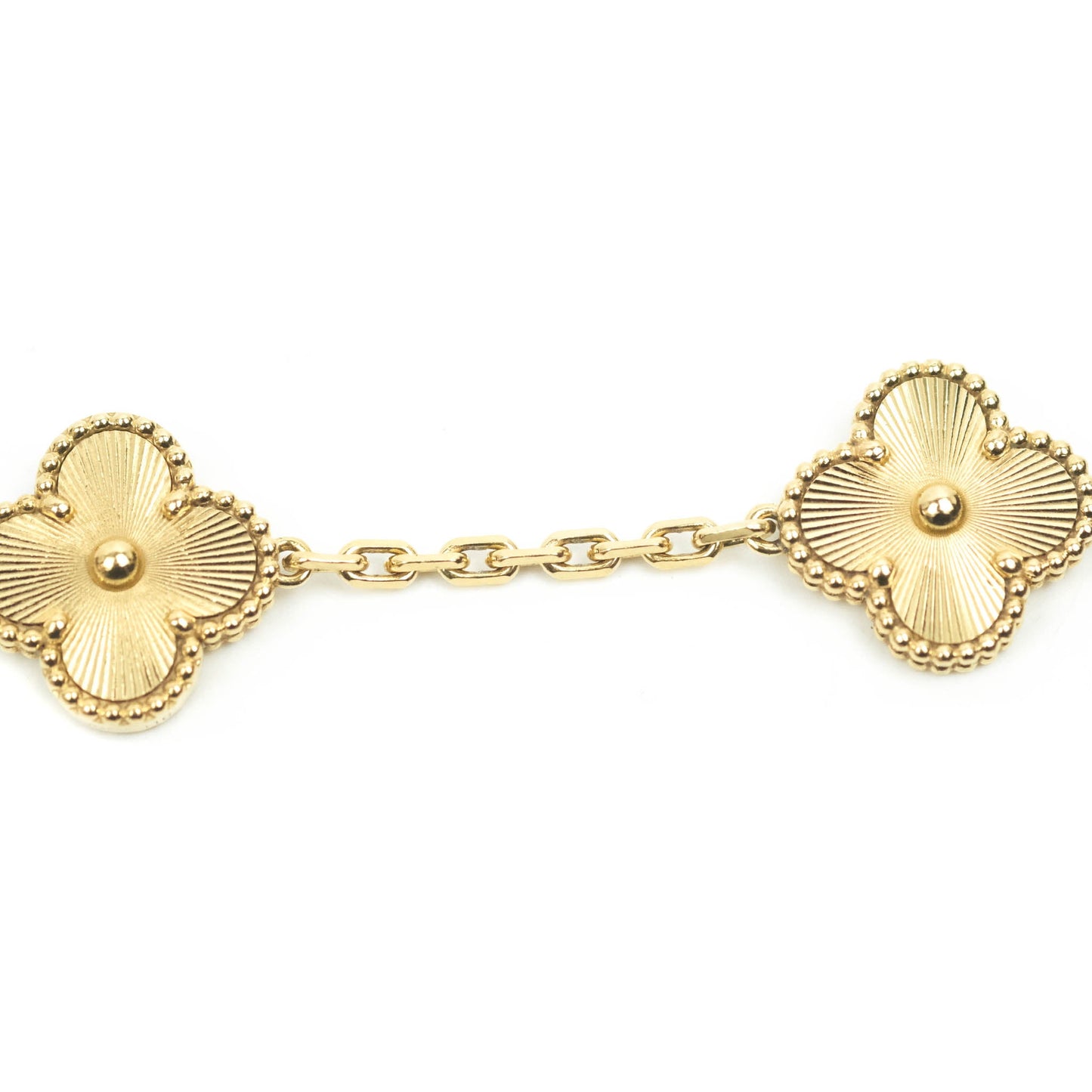 Van Cleef & Arpels Vintage Alhambra 5 Motifs Guilloche Yellow Gold Bracelet