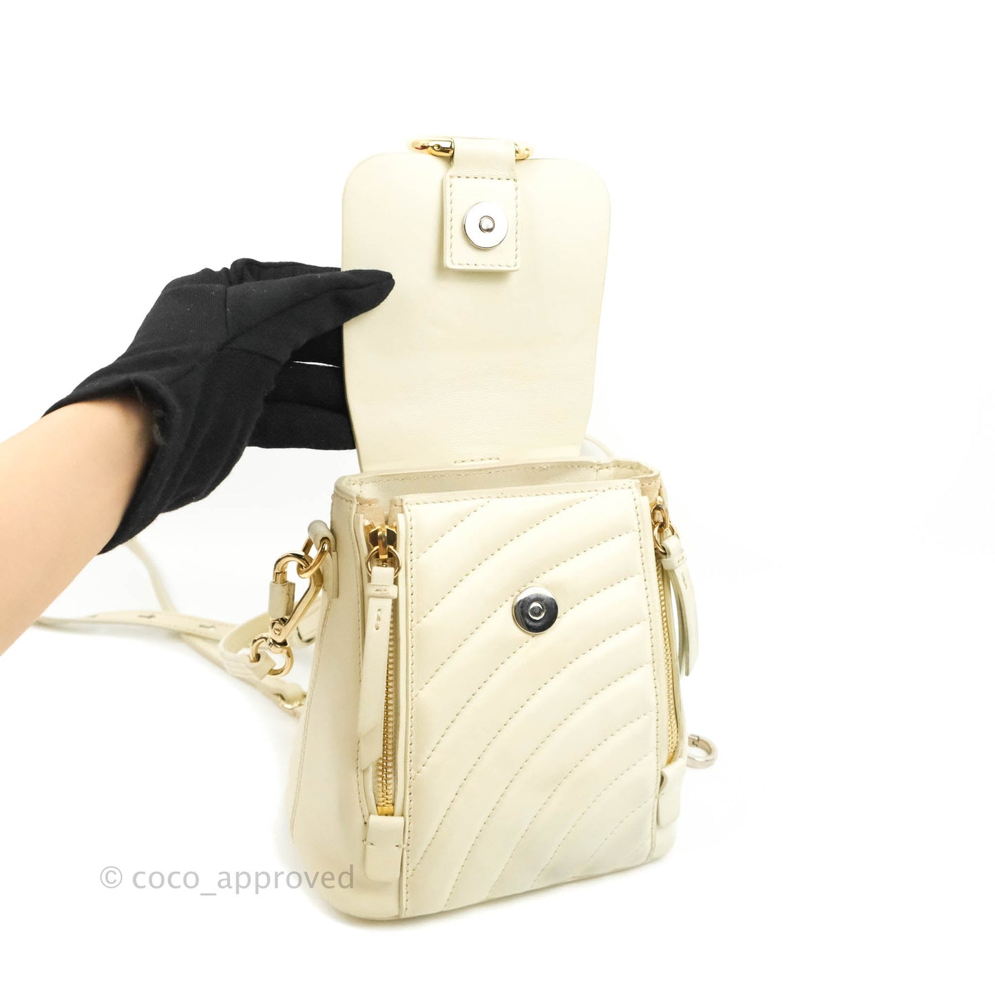 Chloé Mini Faye Backpack Ivory White Calfskin