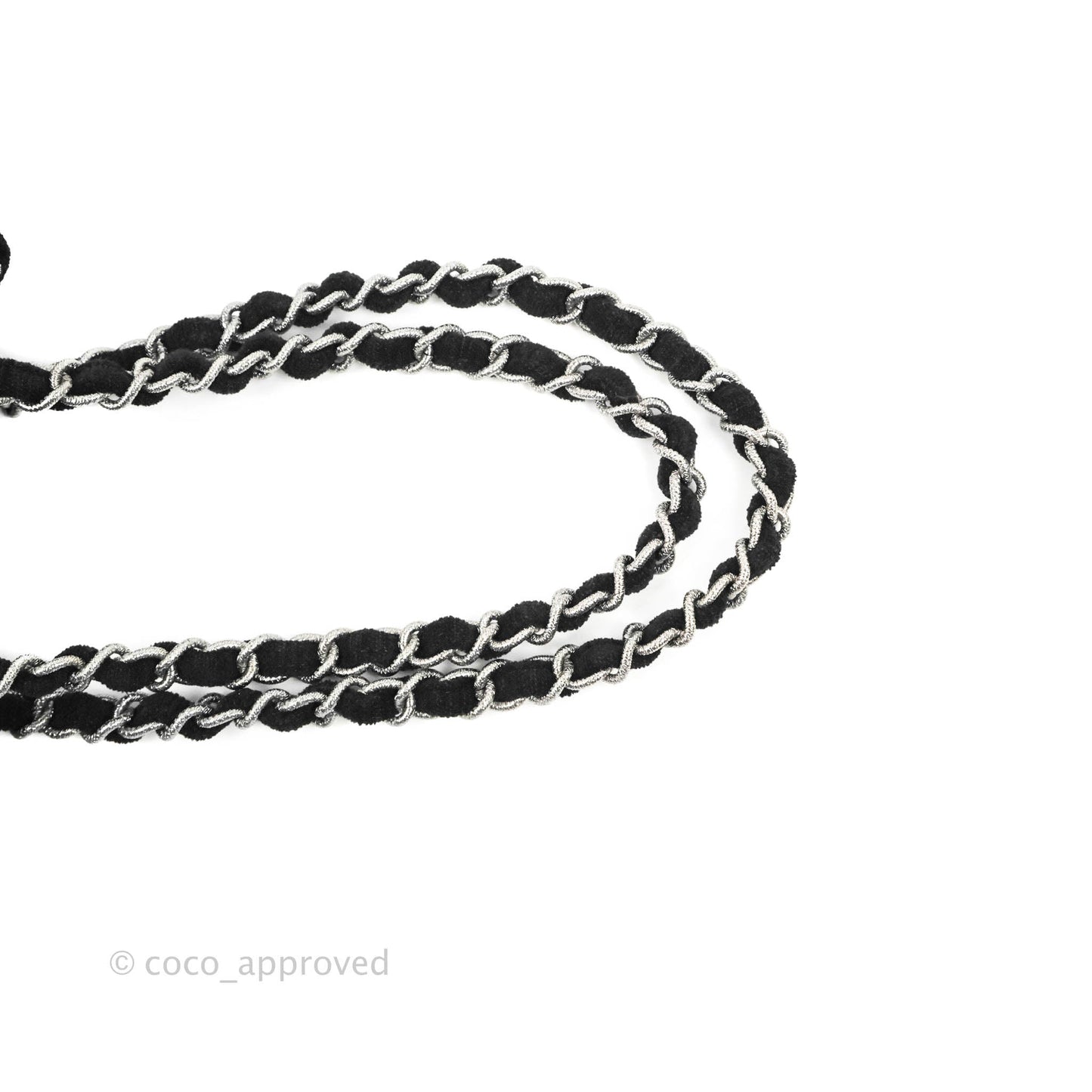 Chanel CC Chain Print Tote Bag Black/Silver Fabric Gun Metal