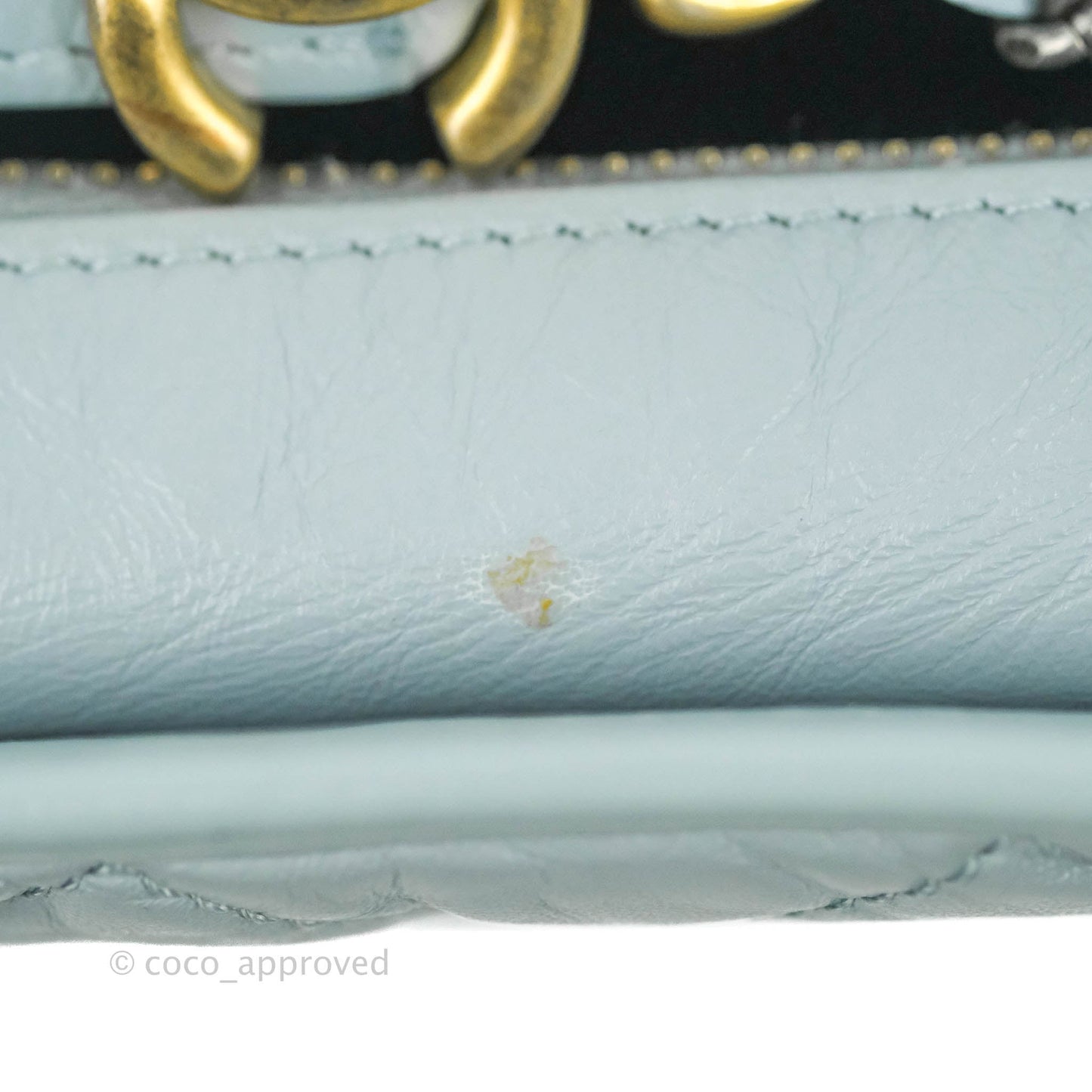 Chanel Small Gabrielle Hobo Light Blue Grey Aged Calfskin Mixed Hardware
