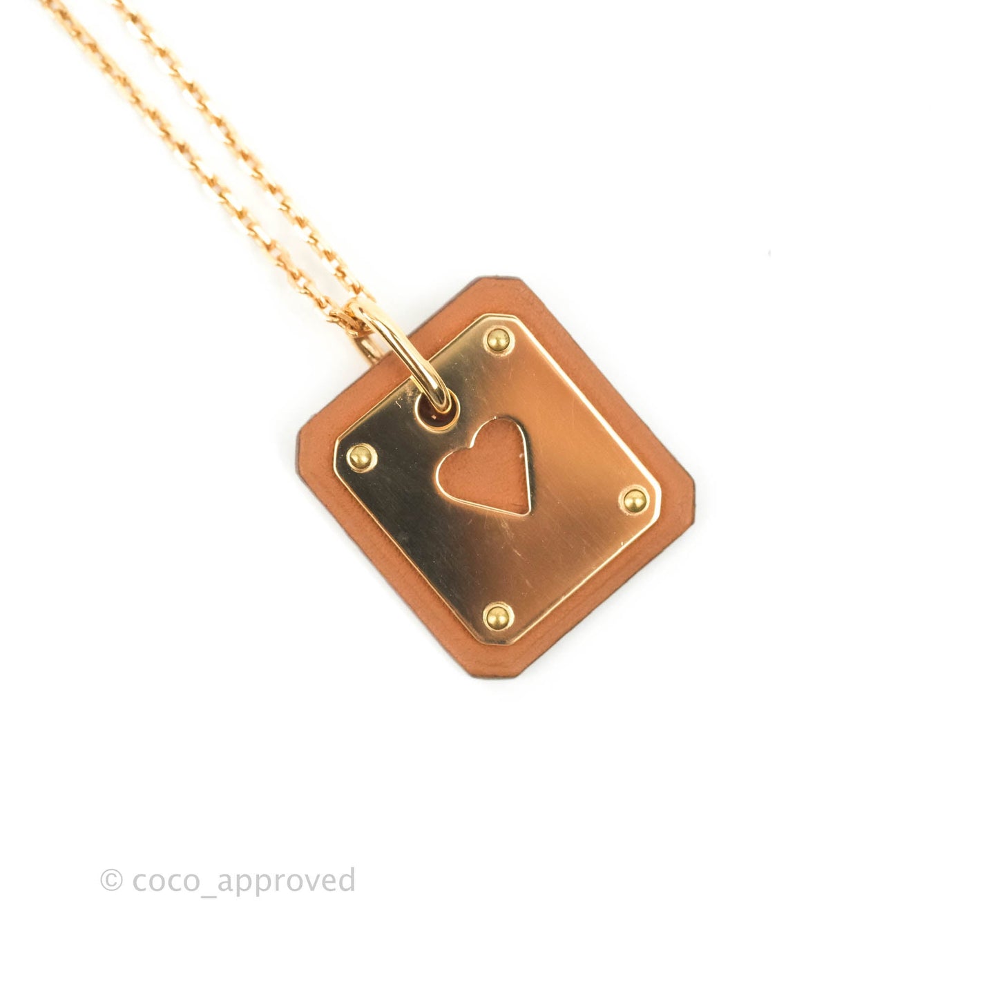 Hermès Swift As De Coeur Necklace Gold