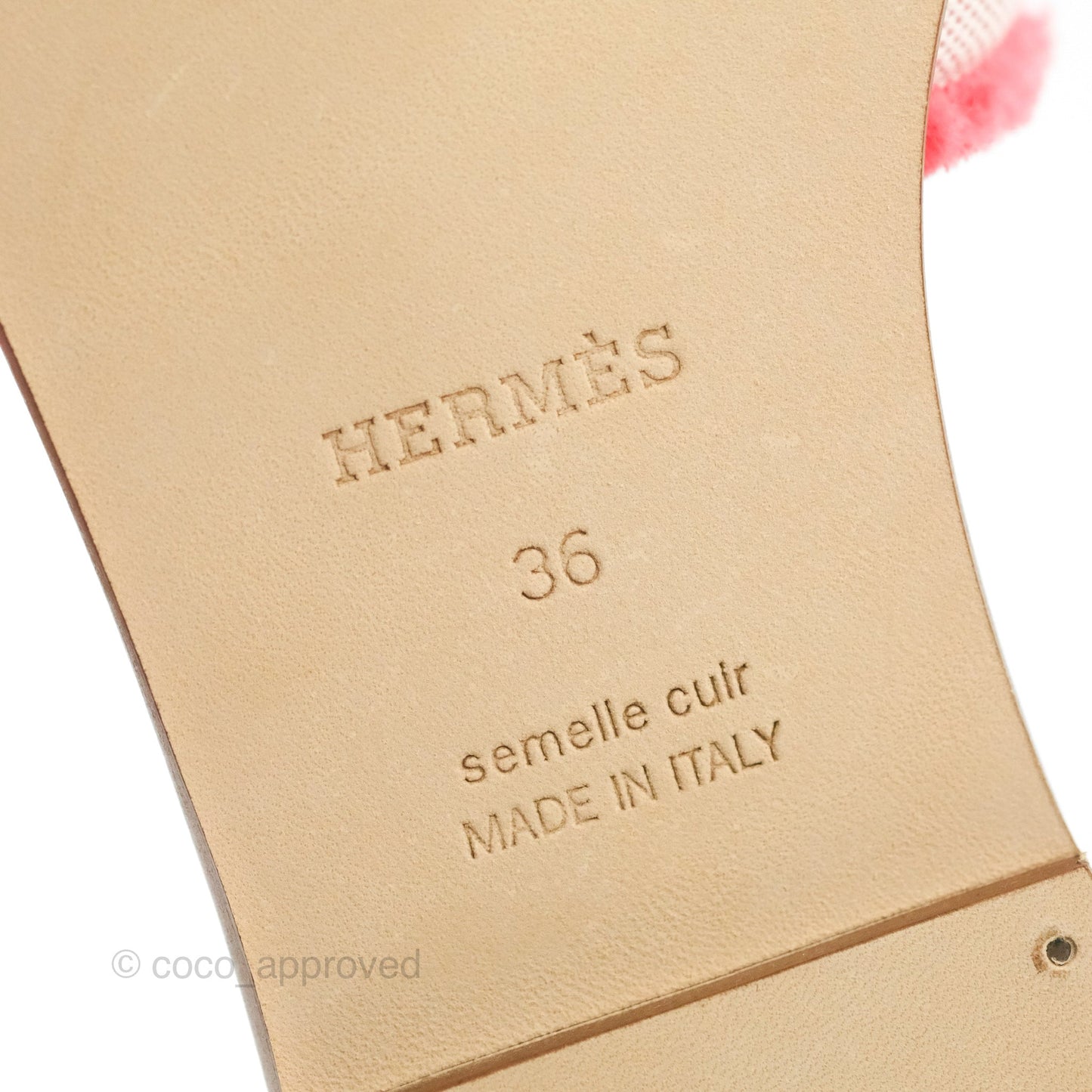 Hermès Oran Sandals Frill in Pink Size 36