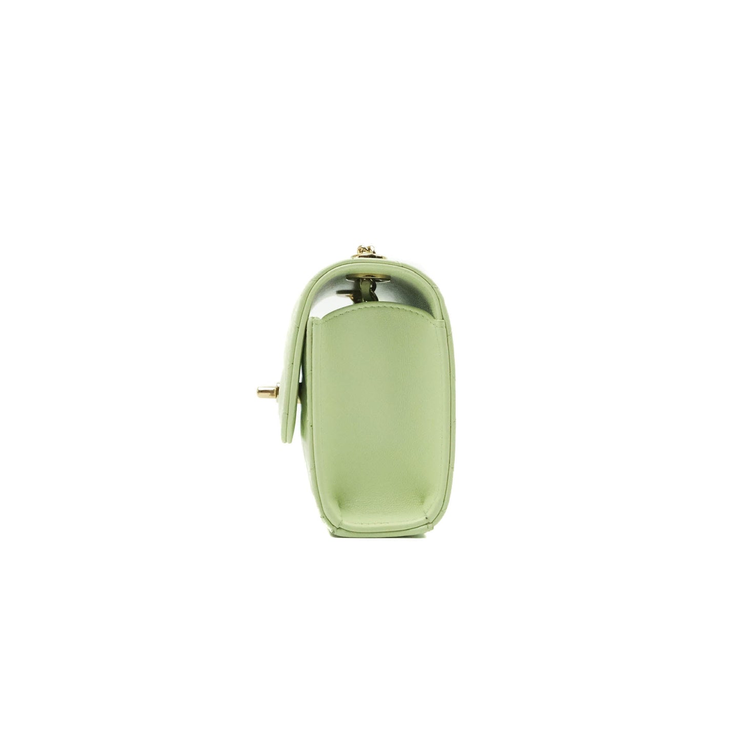 Chanel Mini Quilted Trendy CC Clutch With Chain Light Green Lambskin Gold Hardware