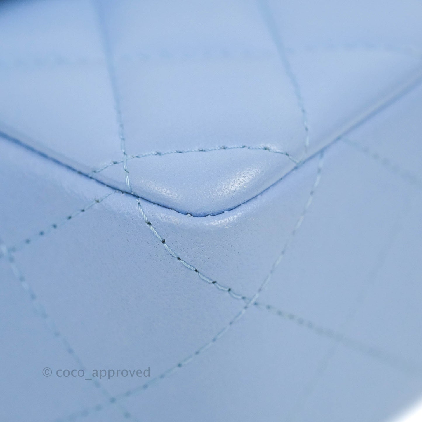 Chanel Quilted Mini Rectangular Flap Light Blue Lambskin Gold Hardware