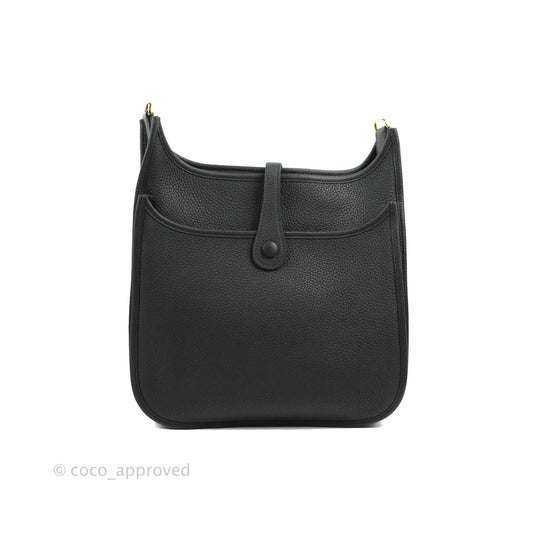Hermes Evelyne III 29 Black Clemence Gold Hardware