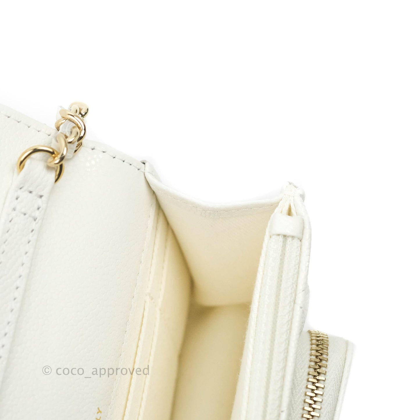 Chanel Business Affinity Clutch With Chain White Caviar Gold Hardware