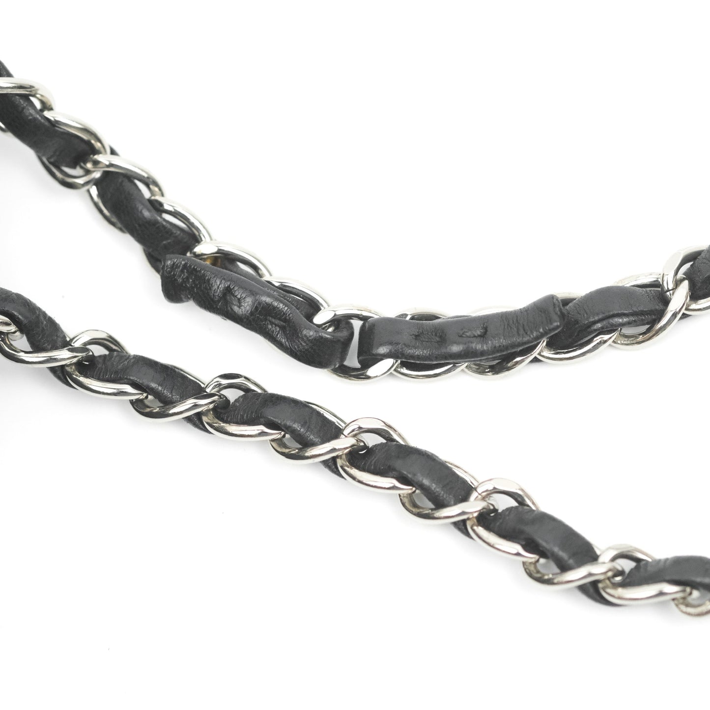 Chanel Surpique Chevron Medium Flap Black Silver Hardware