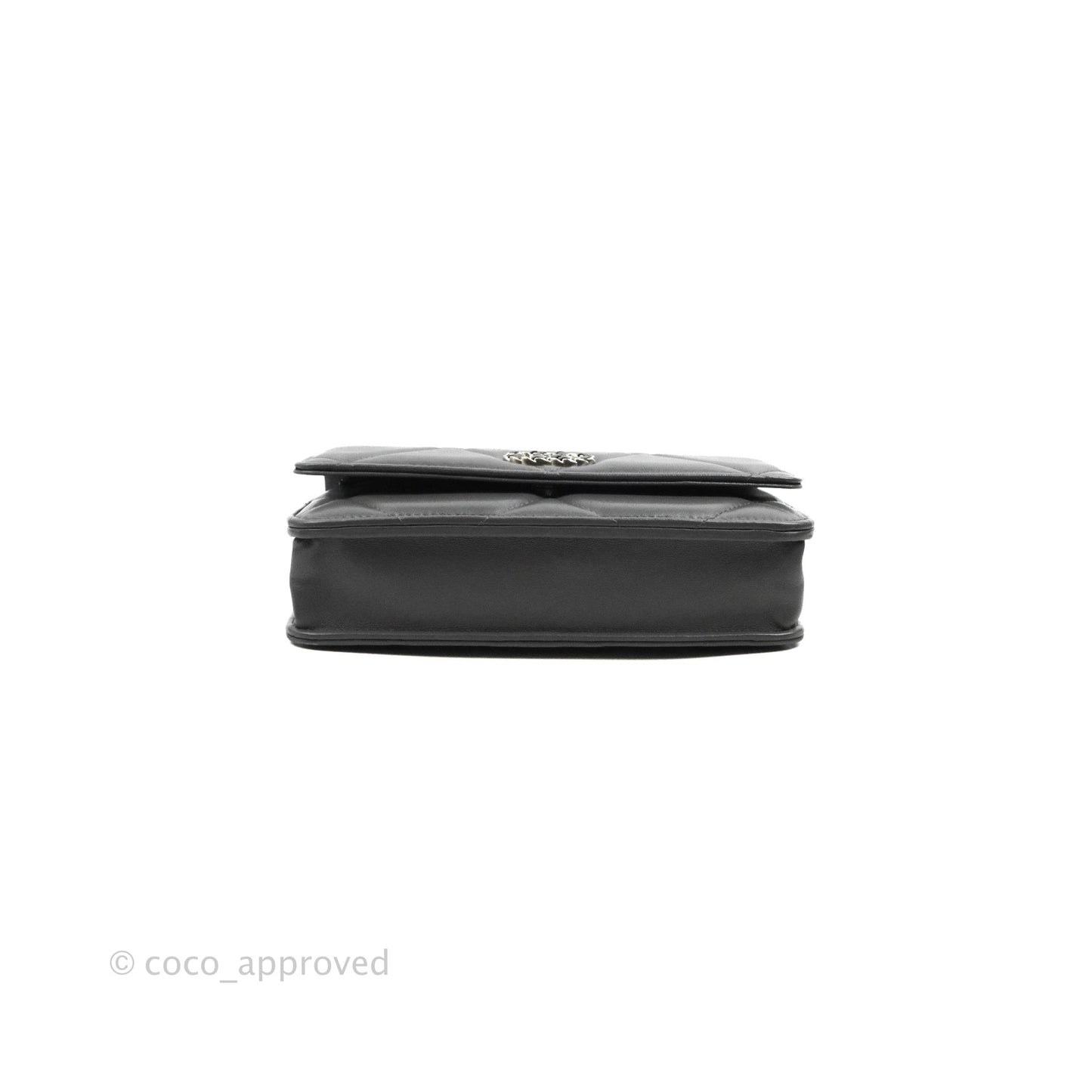 Chanel 19 Wallet on Chain WOC Dark Grey Lambskin Mixed Hardware