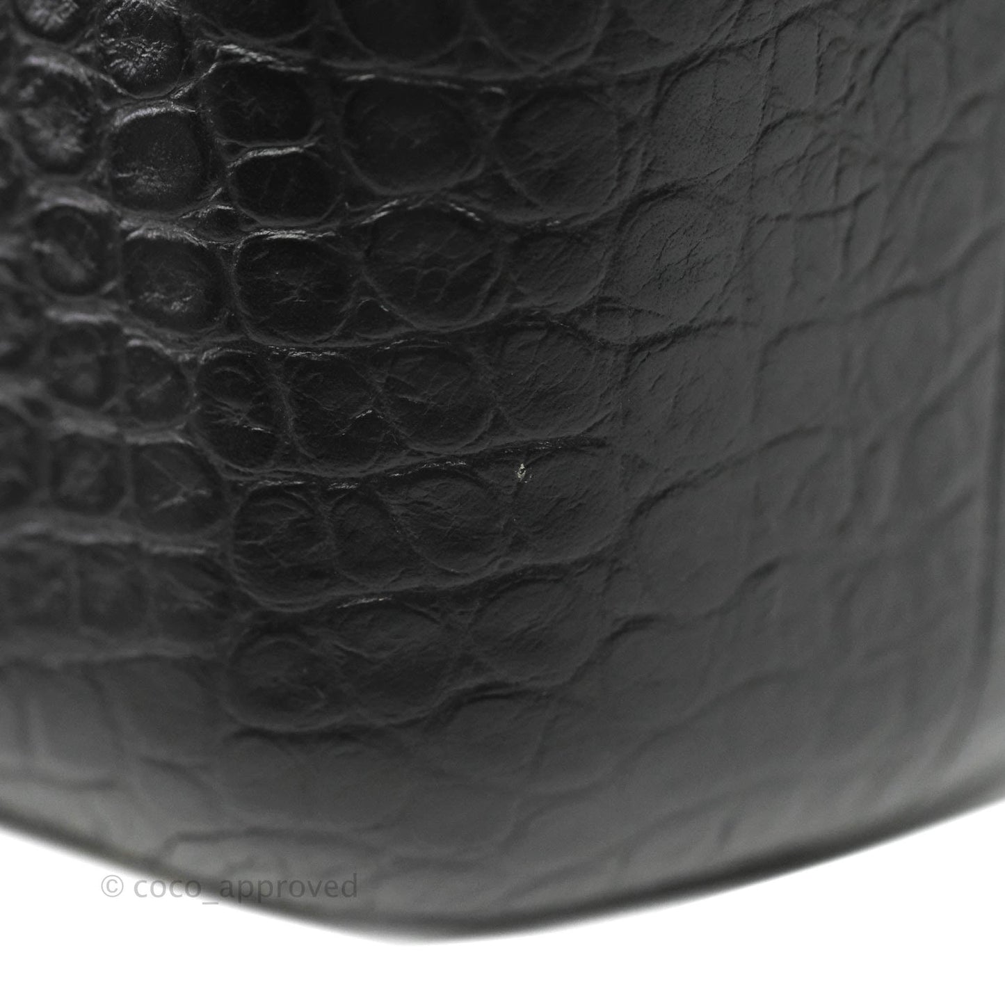 Chanel Large Gabrielle Hobo Crocodile Embossed Black Calfskin