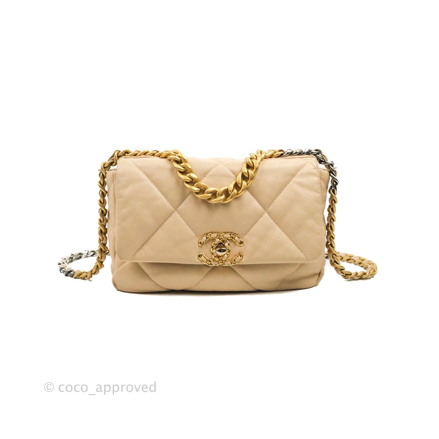 Chanel 19 Small Beige Mixed Hardware