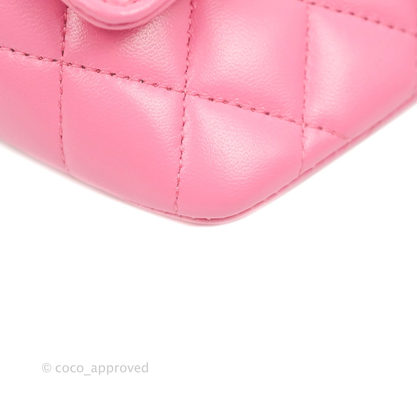 Chanel Quilted Case With Chain Pink Lambskin Gold Hardware