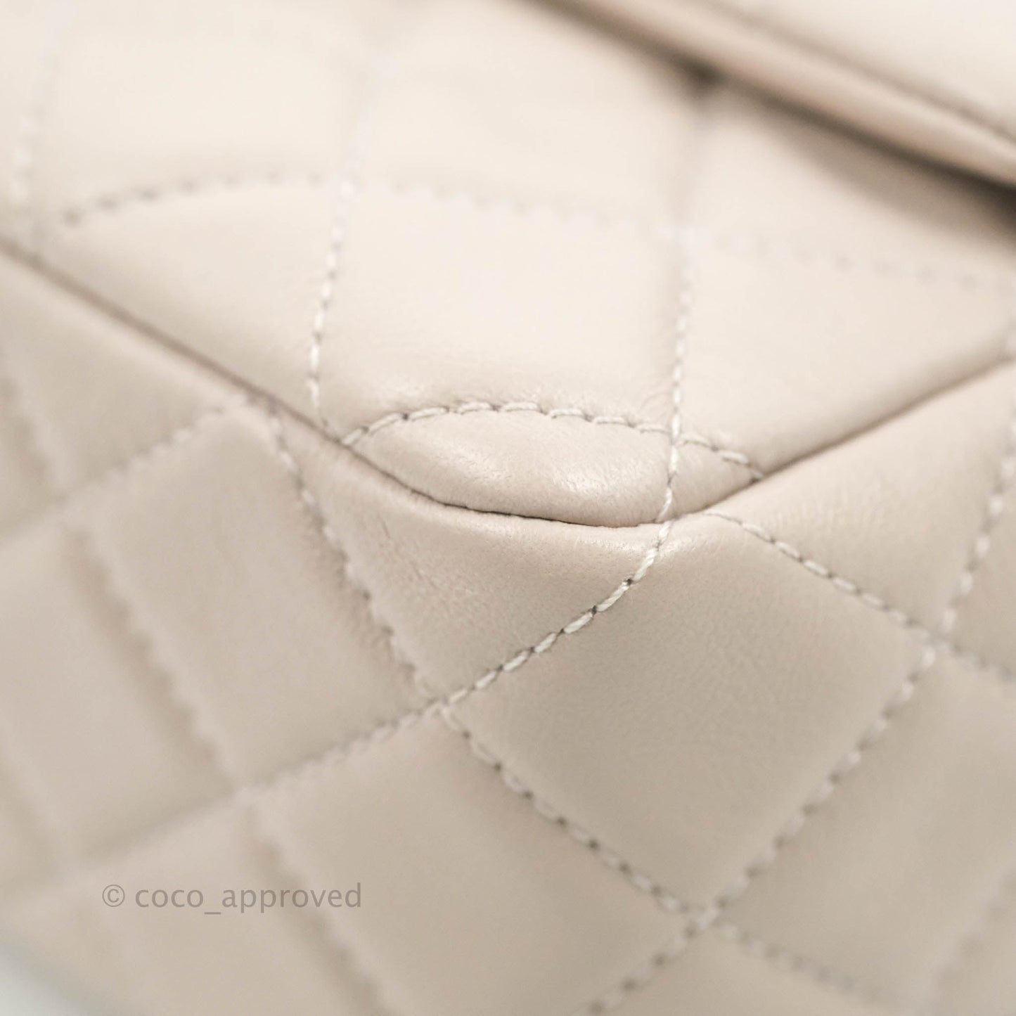 Chanel Mini Rectangular Pearl Crush Quilted Lilac Lambskin Aged Gold Hardware