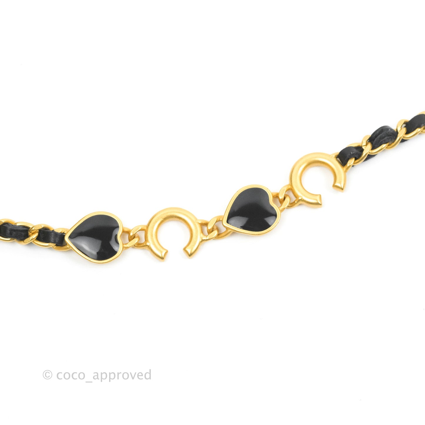 Chanel Vanity with COCO Heart Chain Black Lambskin Aged Gold Hardware