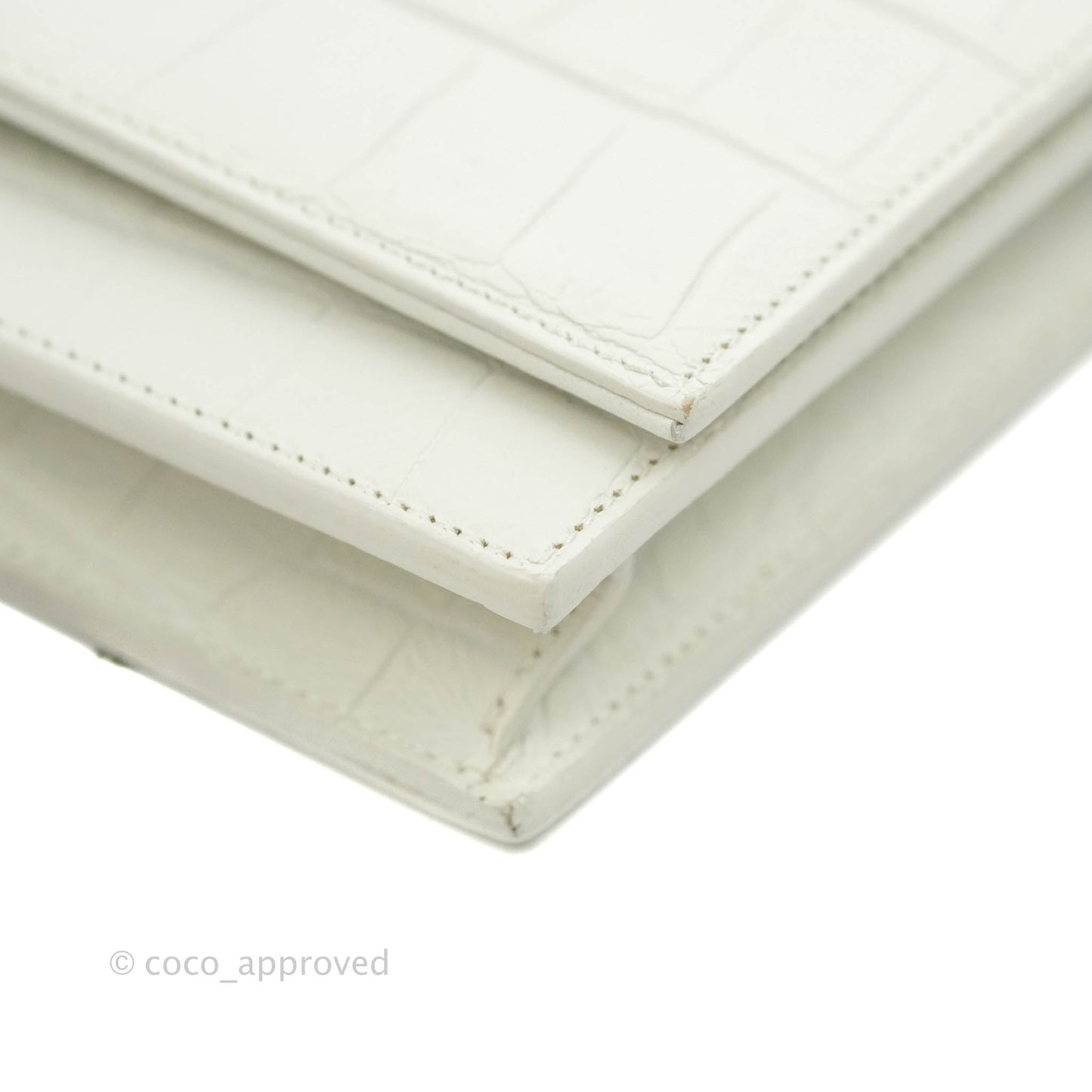 Saint Laurent Kate Tassel WOC White Silver Hardware