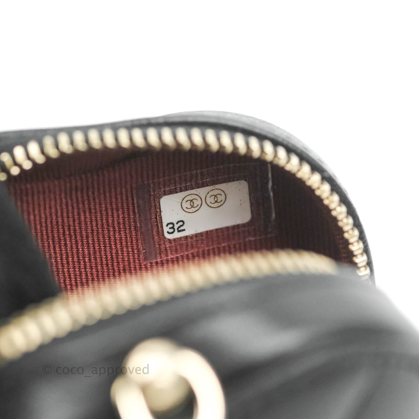 Chanel Small Heart Coin Purse Necklace Black Lambskin Gold Hardware 22S