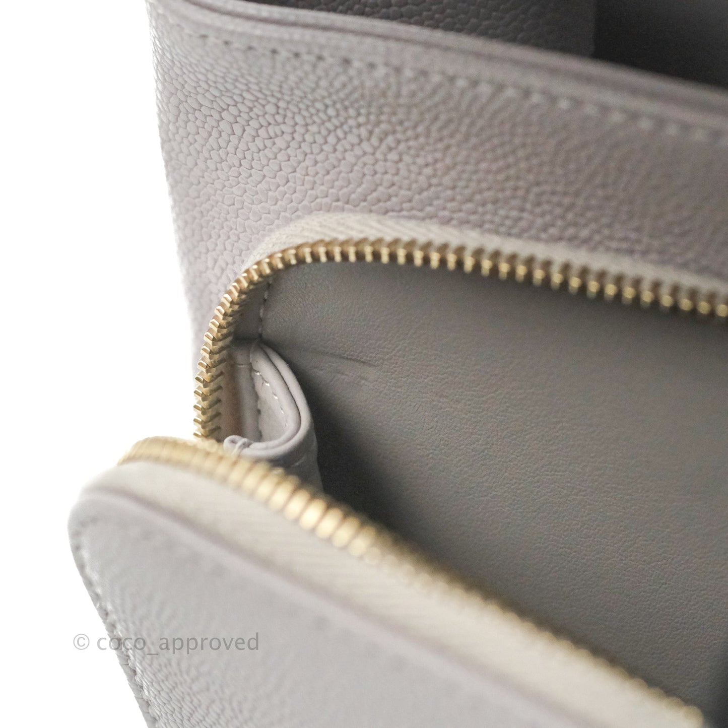 Chanel Quilted Medium Business Affinity Flap Grey Caviar Gold Hardware