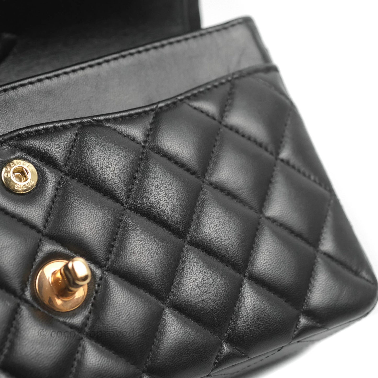 Chanel Small Classic Quilted Flap Black Lambskin Rose Gold Hardware
