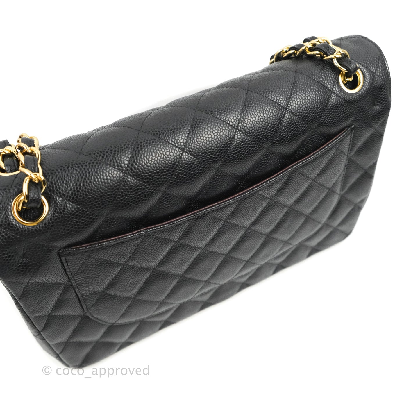 Chanel Quilted Jumbo Double Flap Black Caviar Gold Hardware⁣⁣