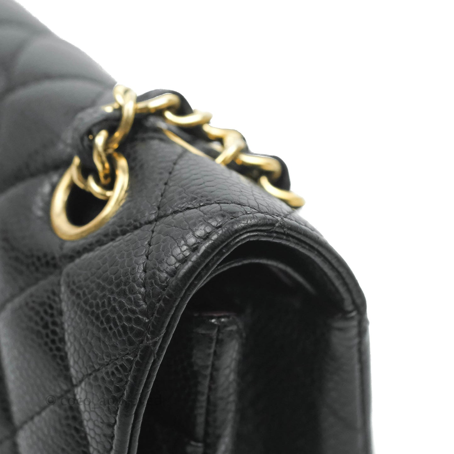 Chanel Classic M/L Medium Double Flap Black Caviar Gold Hardware