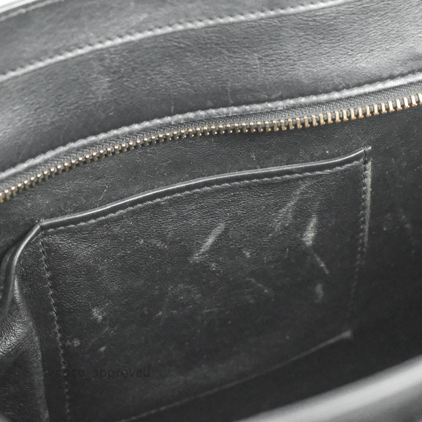 Celine Mini Luggage Bag Black/White/Brown Calfskin