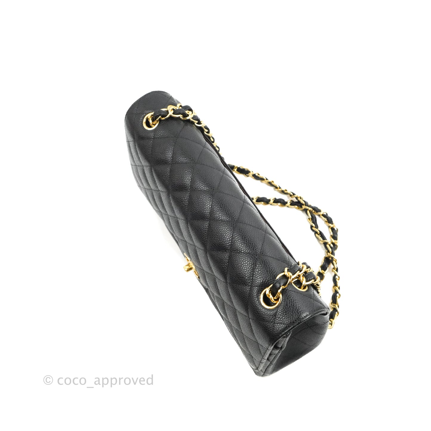 Chanel Quilted Jumbo Double Flap Black Caviar Gold Hardware⁣⁣