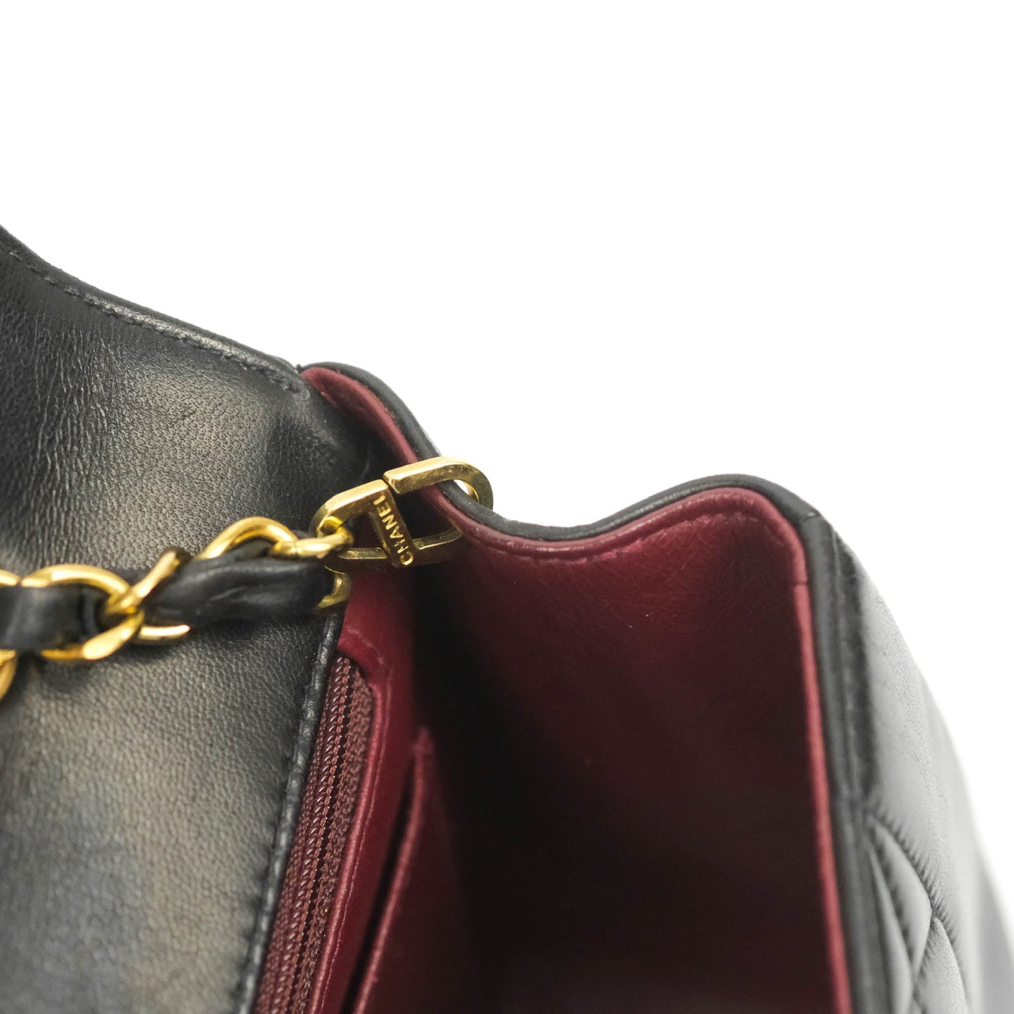 Chanel Vintage Quilted Medium Classic Diana Flap Bag Black Lambskin 24K Gold Hardware