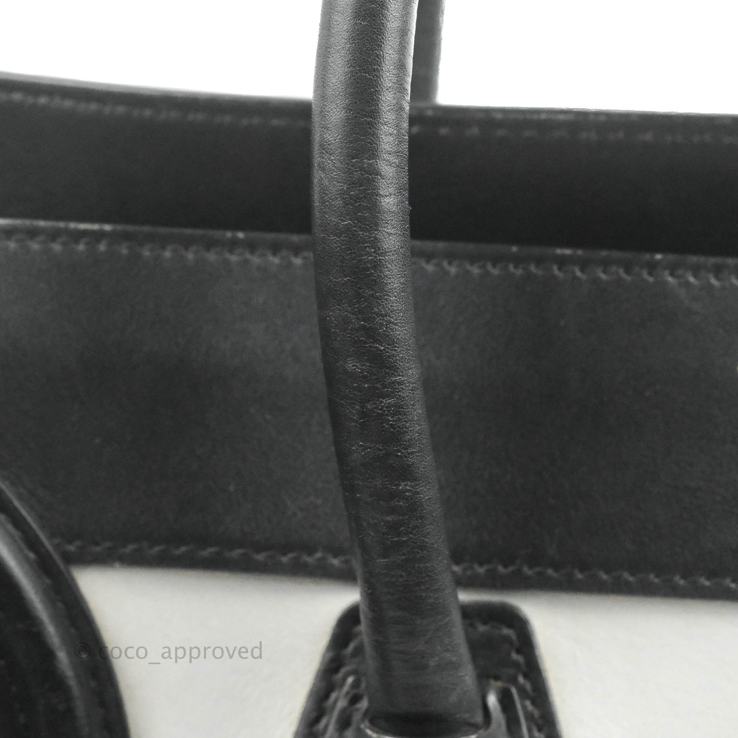 Celine Mini Luggage Bag Black/White/Brown Calfskin