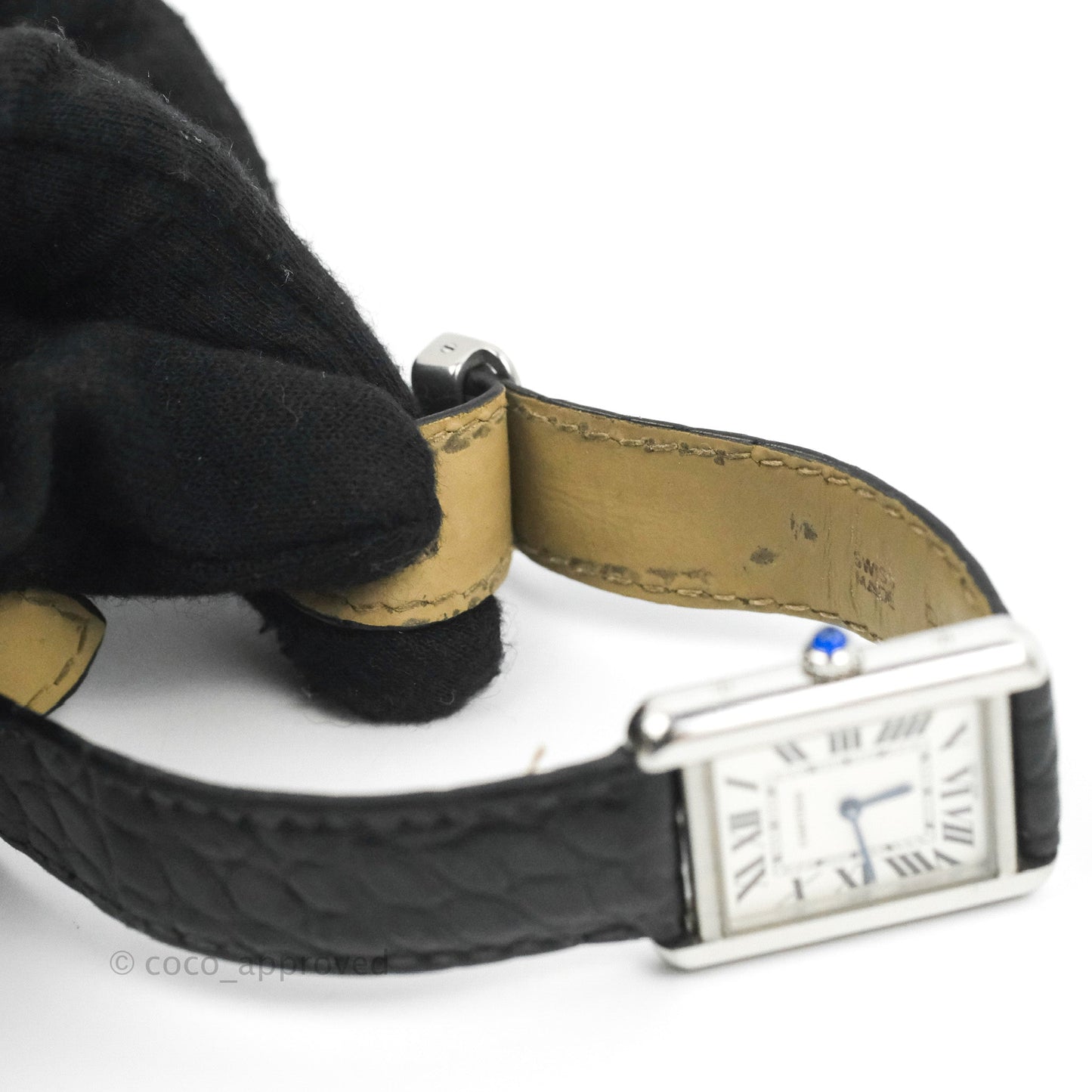 Cartier Small Tank Must Watch Stainless Steel Black
