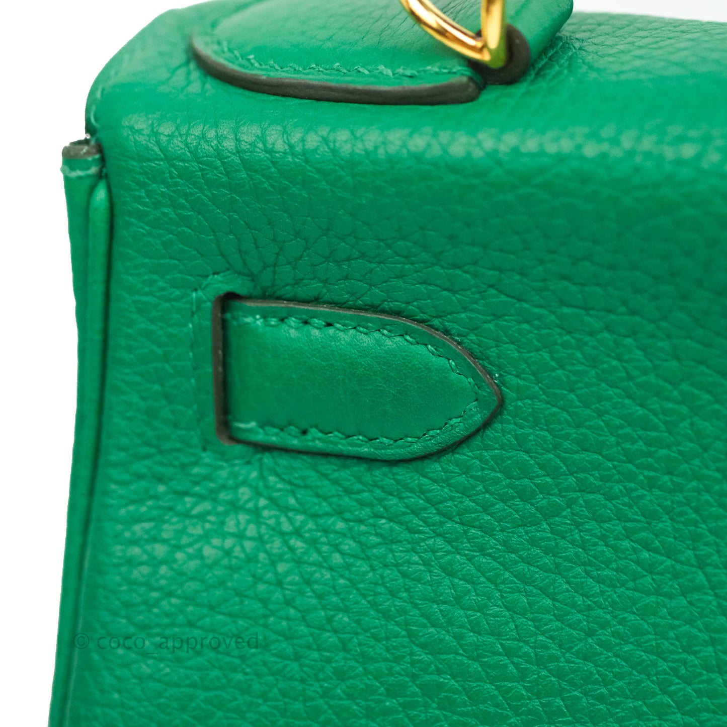 Hermès Retourne Taurillon Kelly 28 Vert Vertigo Clemence Gold Hardware