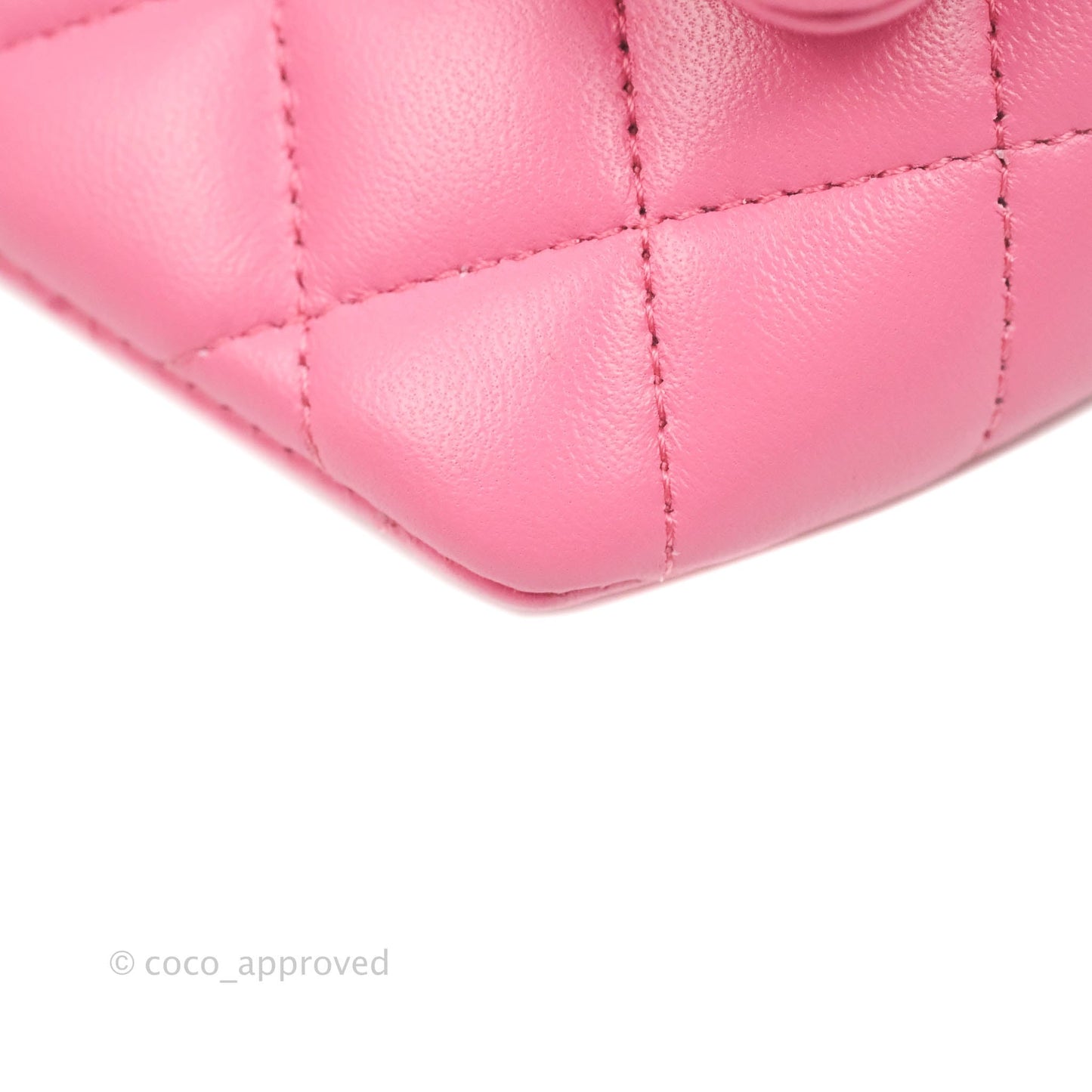 Chanel Quilted Case With Chain Pink Lambskin Gold Hardware