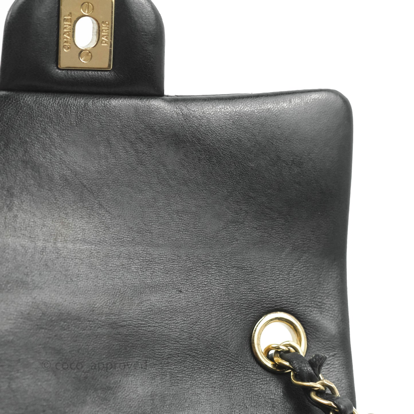 Chanel Mini Rectangular Flap Bag Valentine Limited Edition Black Lambskin Gold Hardware