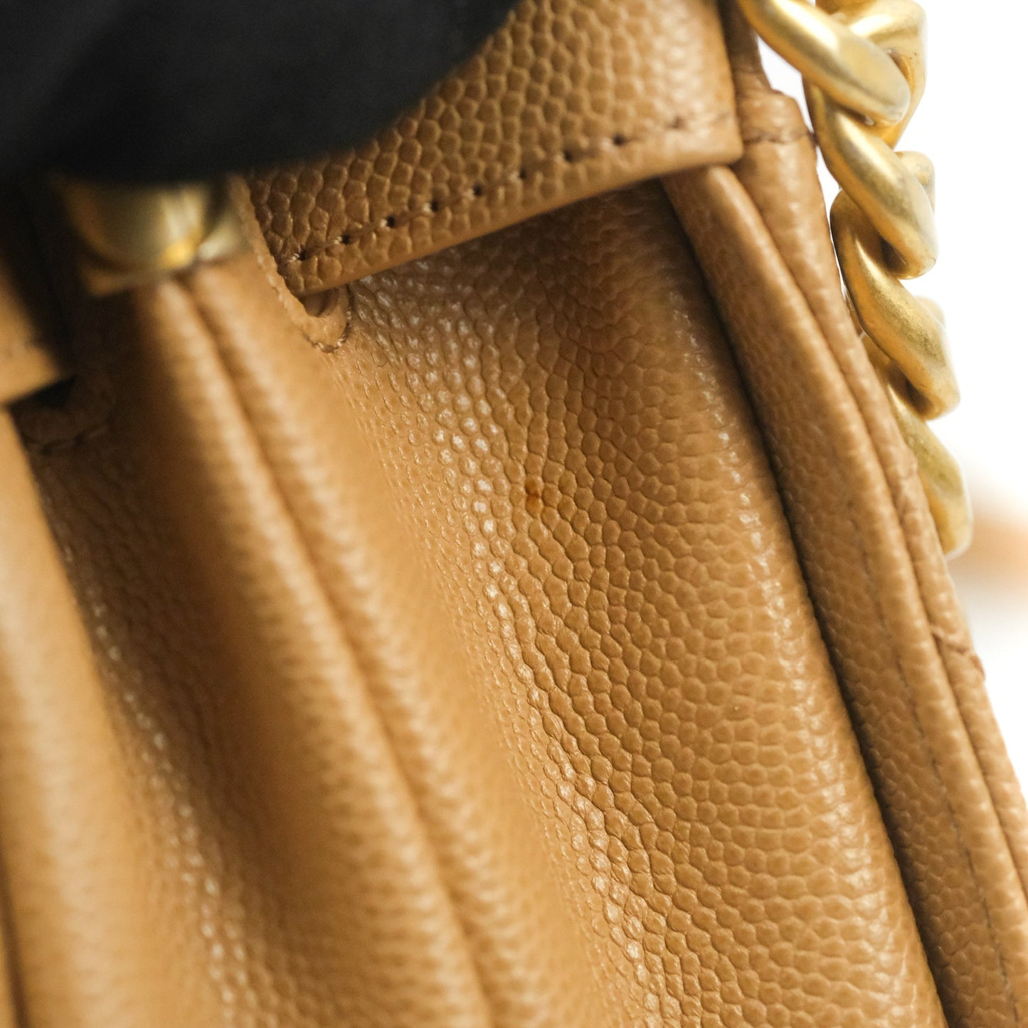 Chanel Mini Messenger Bag Beige Caviar Gold Hardware 21K