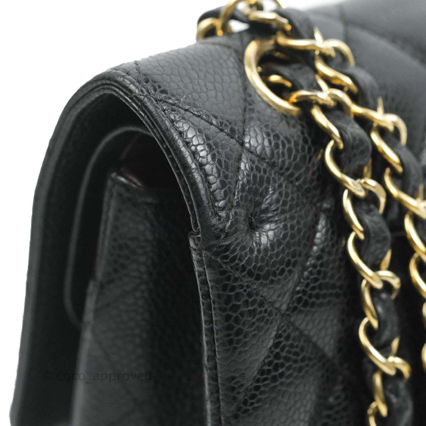 Chanel Classic M/L Medium Double Flap Black Caviar Gold Hardware