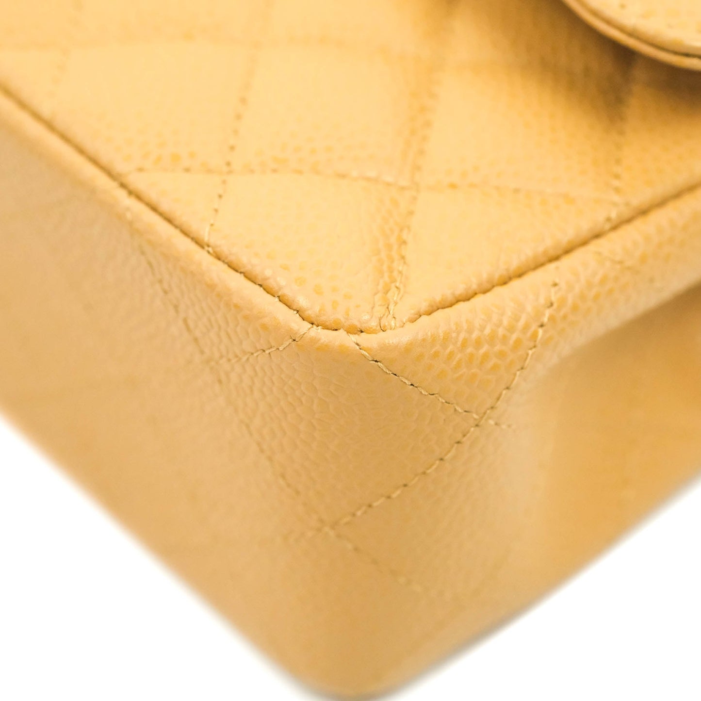 Chanel S/M Small Classic Quilted Flap Dark Beige Caviar 24K Gold Hardware