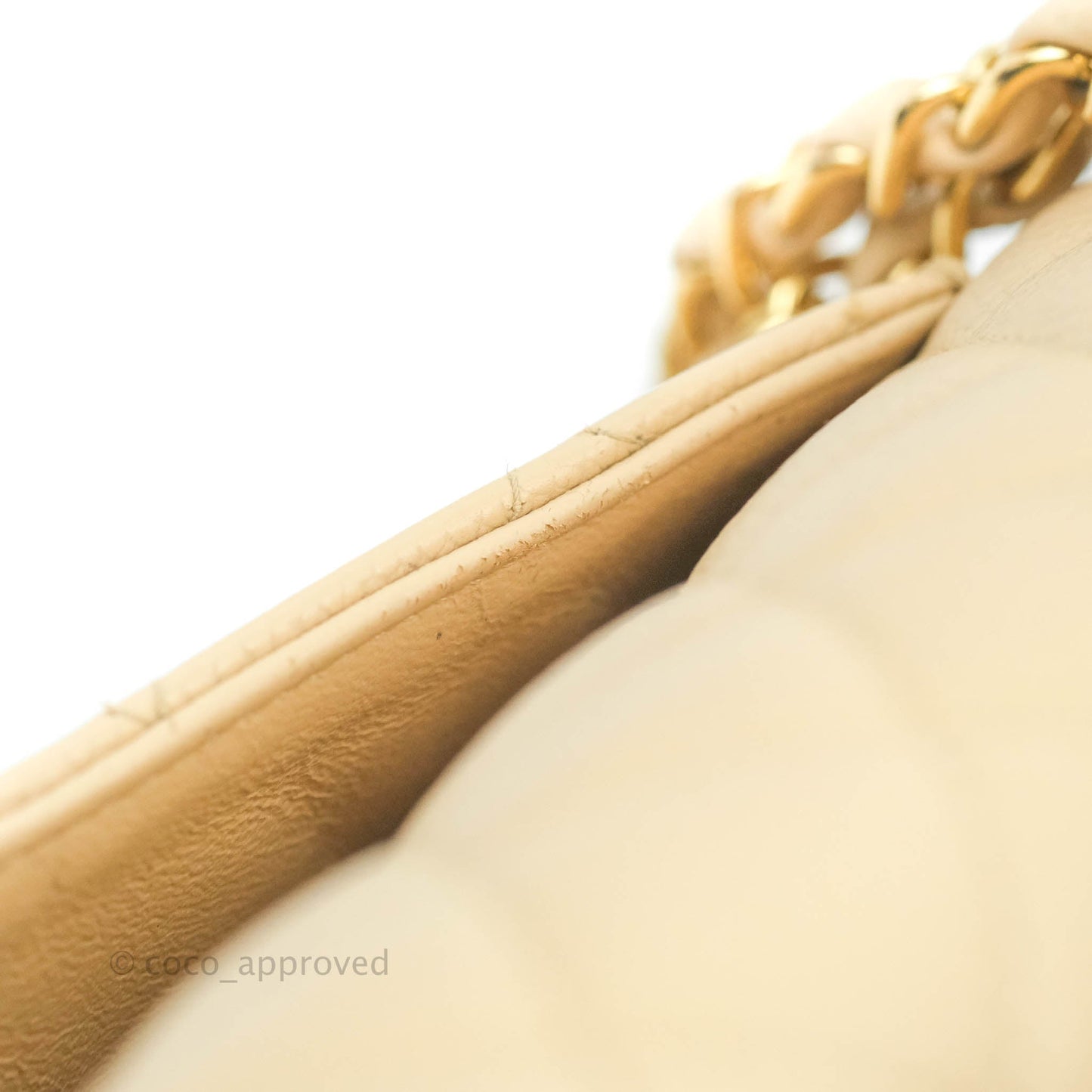 Chanel Classic M/L Medium Double Flap Bag Beige Caviar Gold Hardware