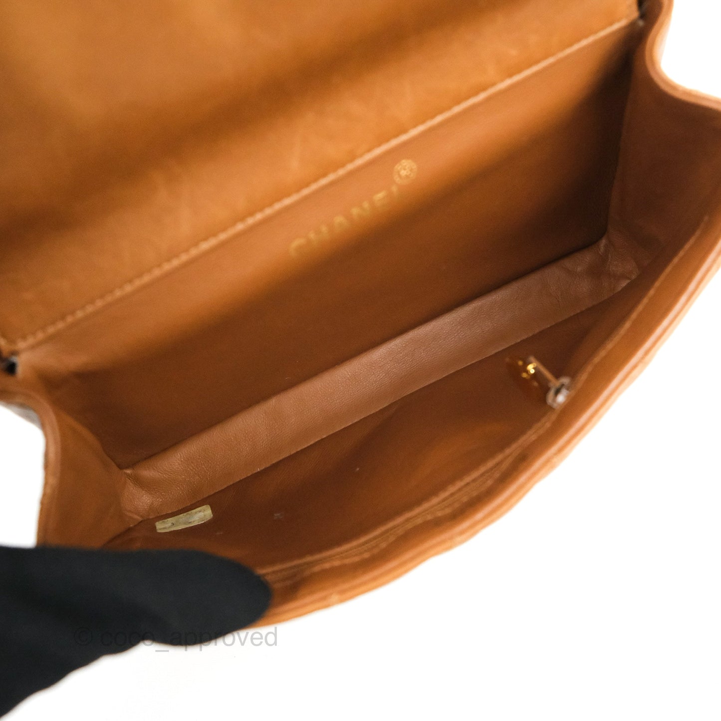 Chanel Vintage Double-sided Small Flap Brown Caramel Lambskin 24K Gold Hardware
