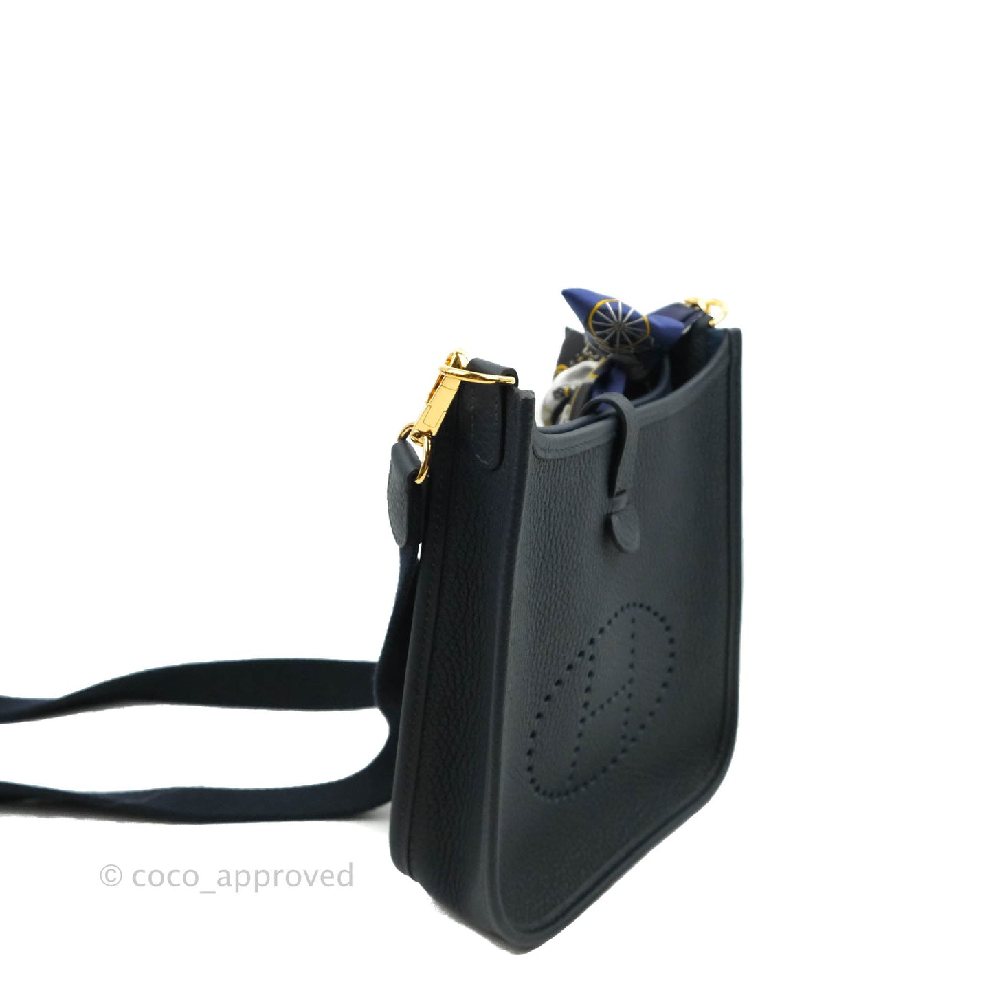 Hermès Mini Evelyne 16 Blue Nuit Amazone with Twilly