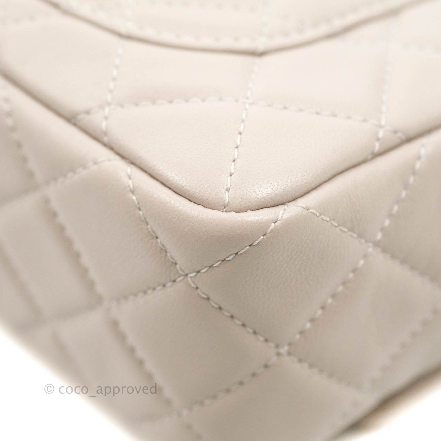 Chanel Mini Rectangular Pearl Crush Quilted Lilac Lambskin Aged Gold Hardware