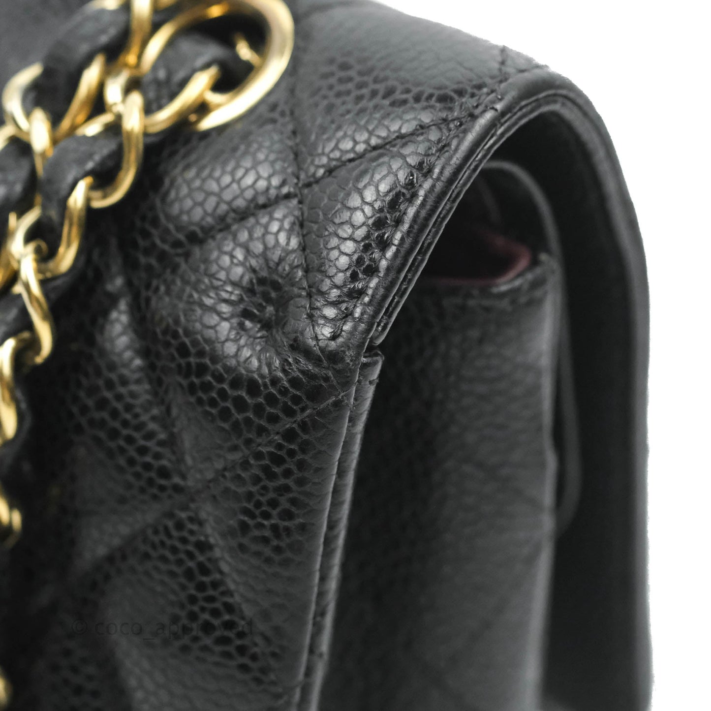 Chanel Classic M/L Medium Double Flap Black Caviar Gold Hardware