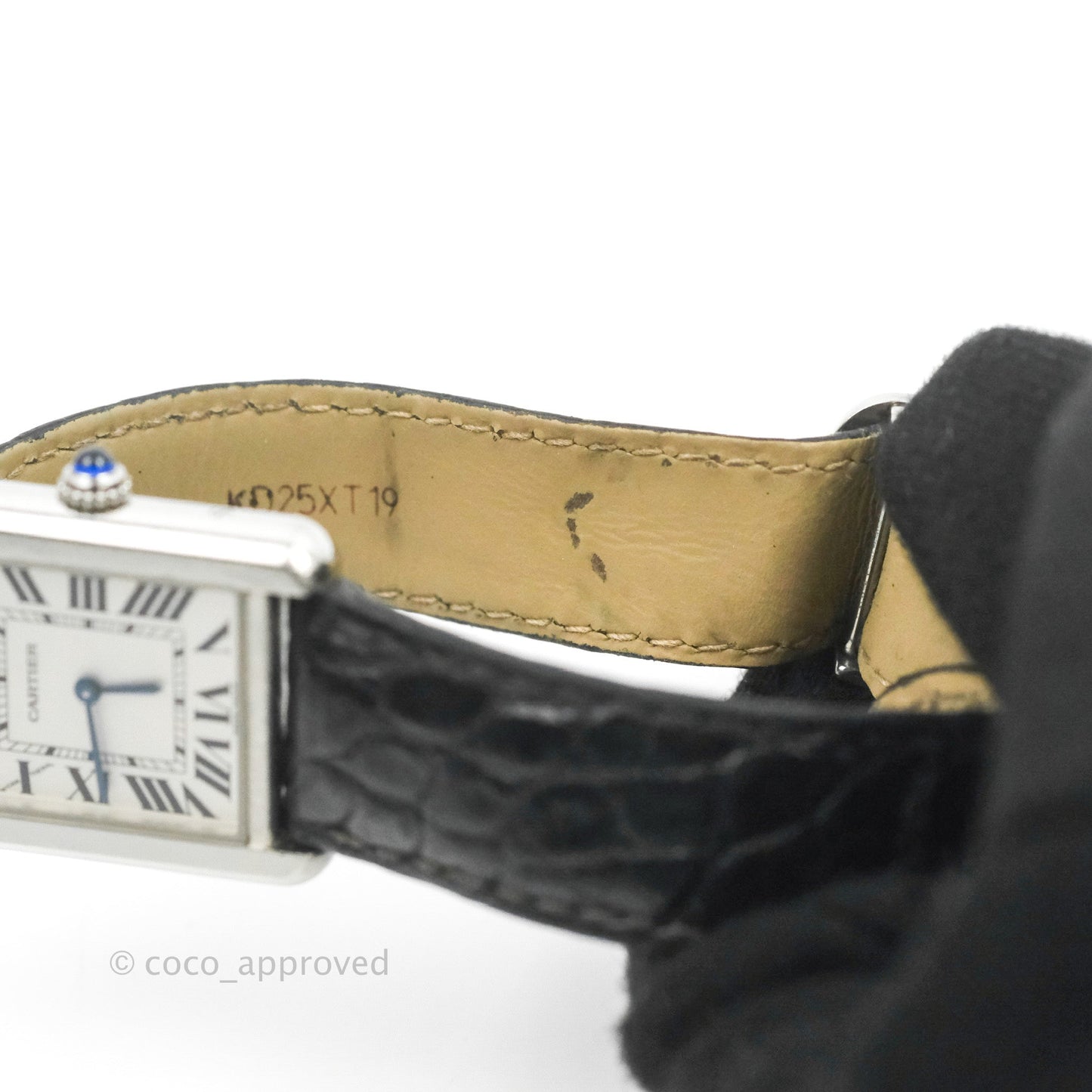 Cartier Small Tank Must Watch Stainless Steel Black