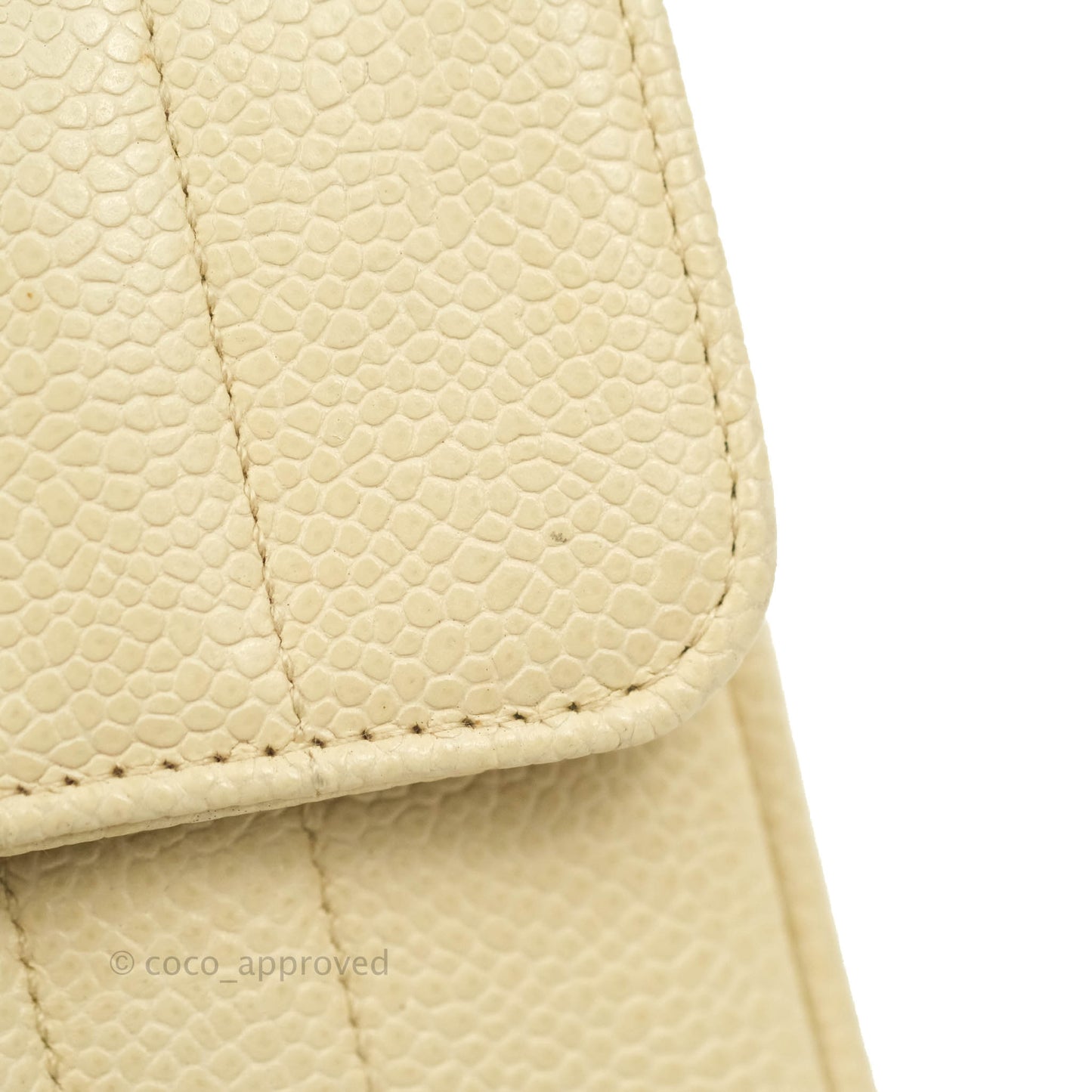 Chanel Vintage Vertical Mini Square Beige Caviar Gold Hardware