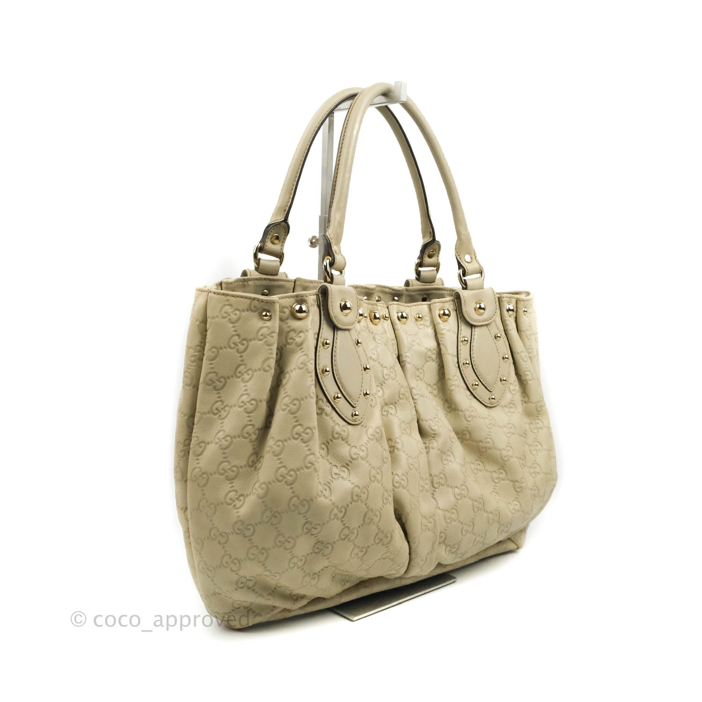 Gucci Medium Pelham Tote Studded Guccissima Leather