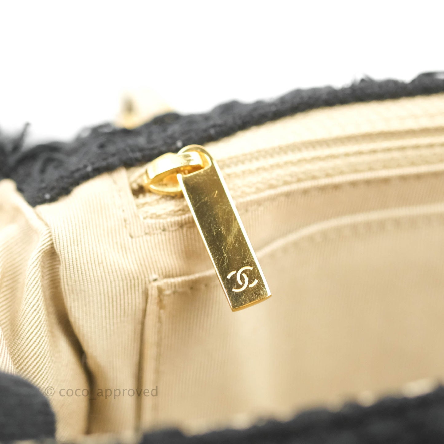 Chanel Medium Classic Double Flap Bag Black Tweed Gold & Gun Metal Hardware