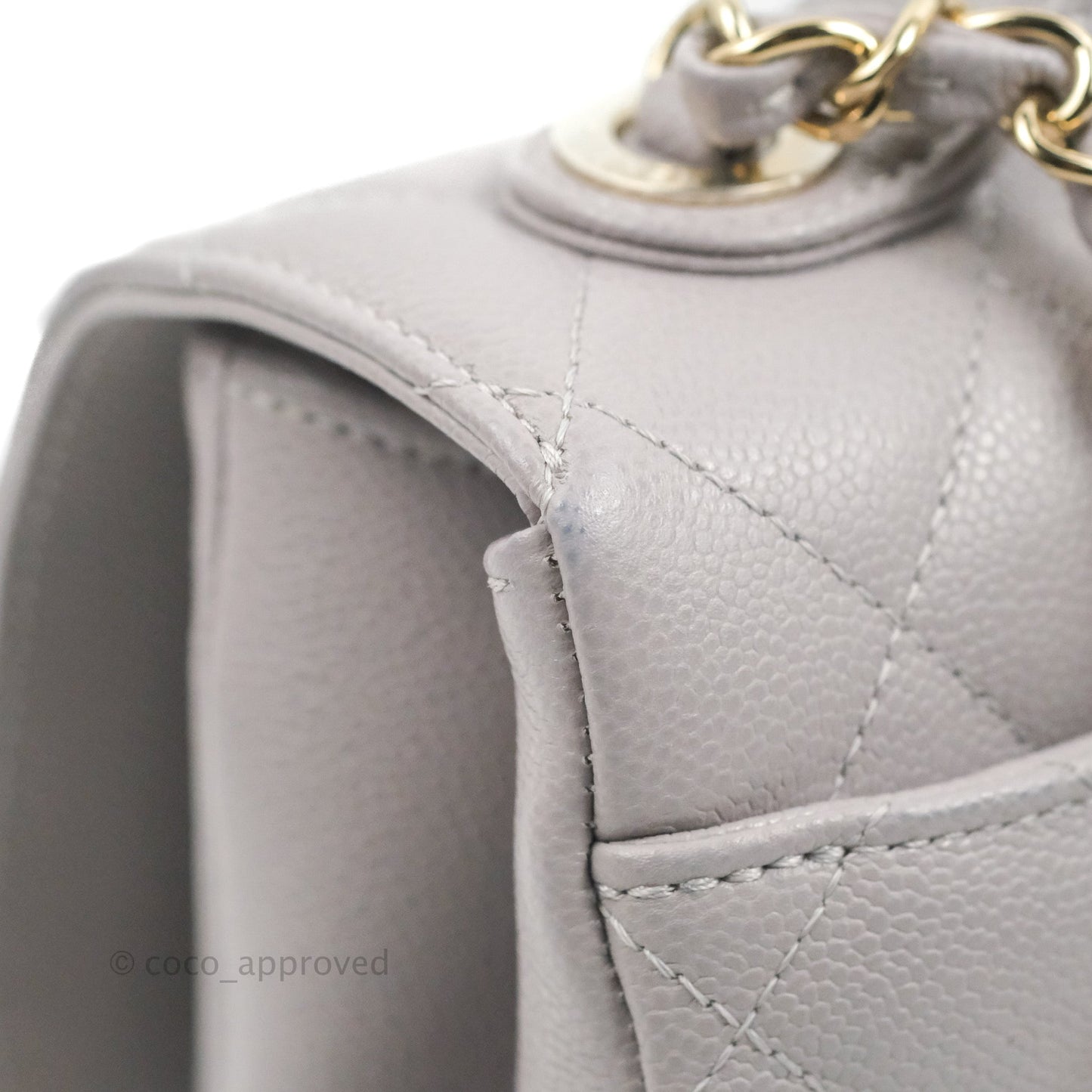 Chanel Quilted Medium Business Affinity Flap Grey Caviar Gold Hardware