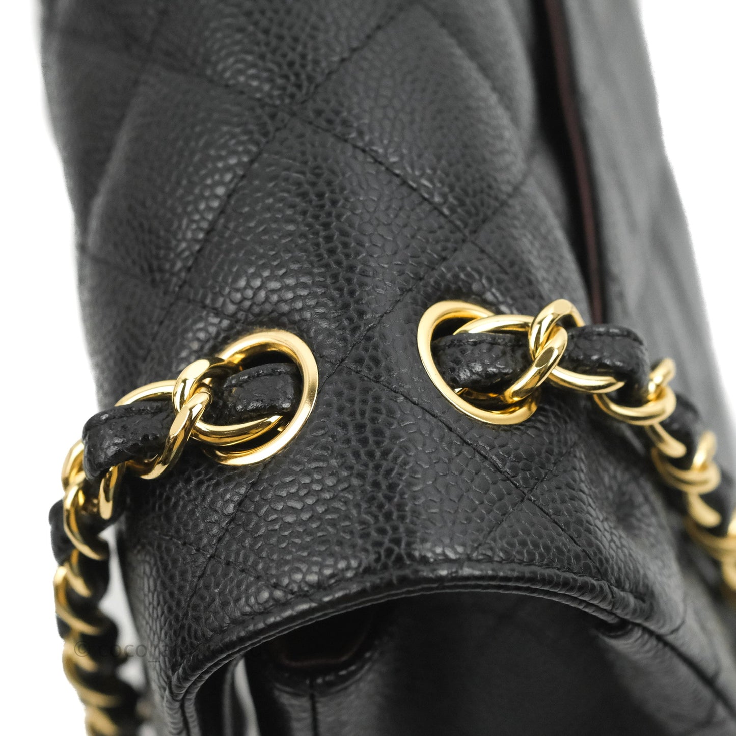 Chanel Quilted Jumbo Double Flap Black Caviar Gold Hardware⁣⁣