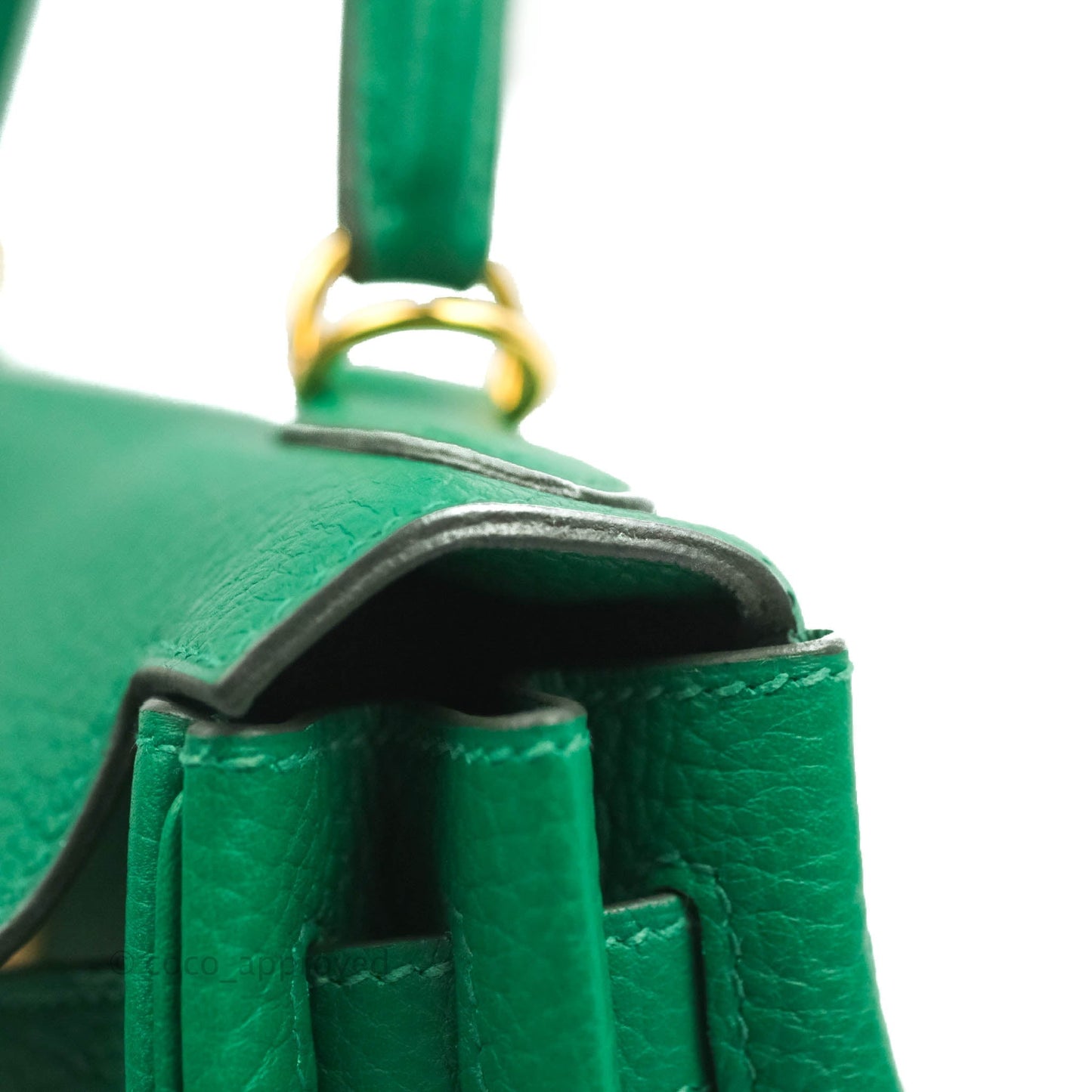 Hermès Retourne Taurillon Kelly 28 Vert Vertigo Clemence Gold Hardware