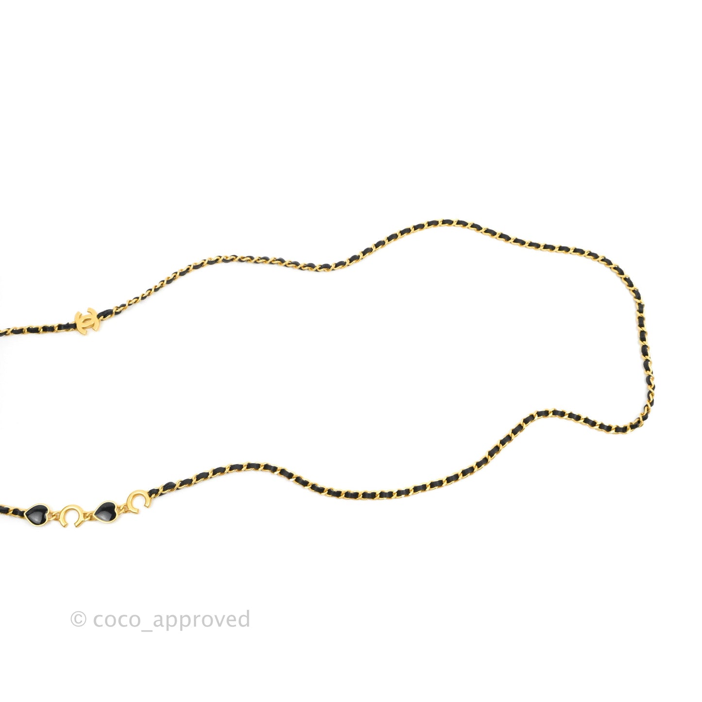 Chanel Vanity with COCO Heart Chain Black Lambskin Aged Gold Hardware