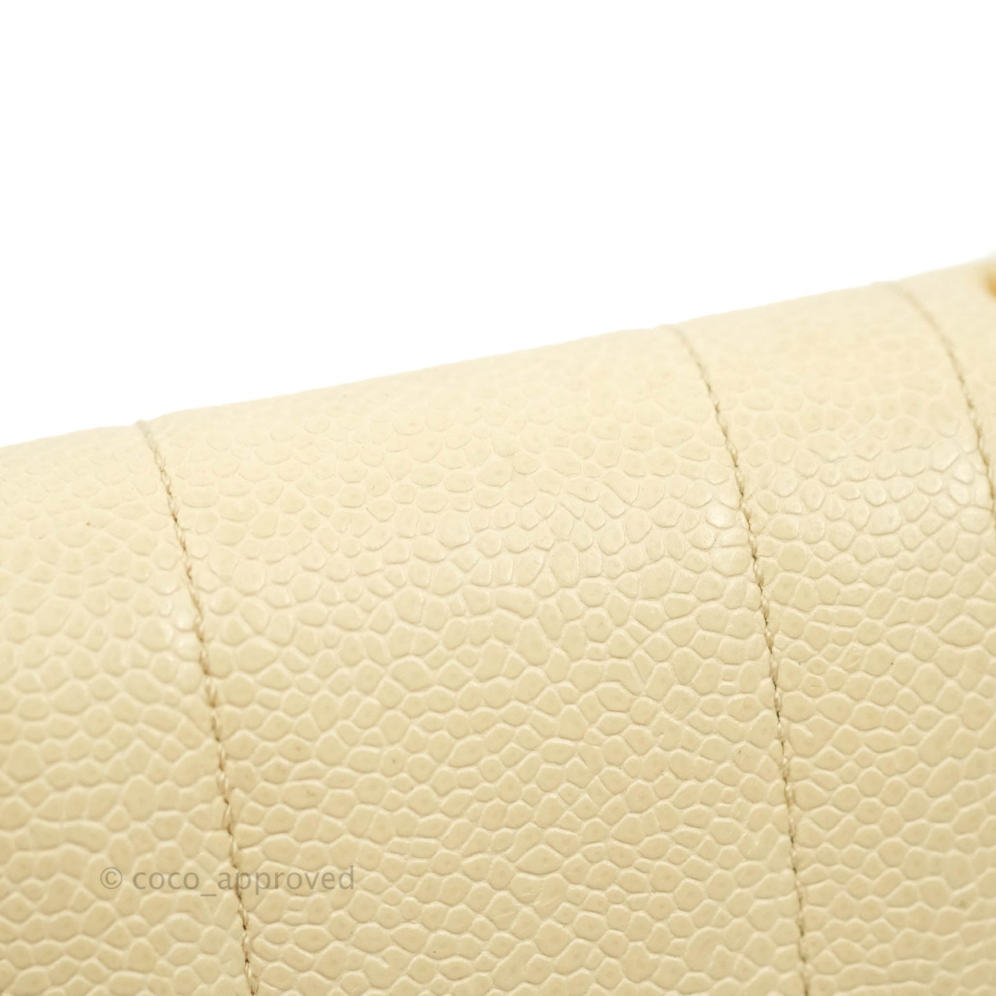Chanel Vintage Vertical Mini Square Beige Caviar Gold Hardware