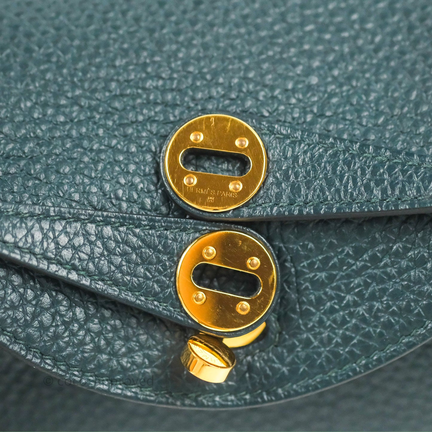 Hermès Mini Lindy 20 Vert Cypres Clemence Gold Hardware